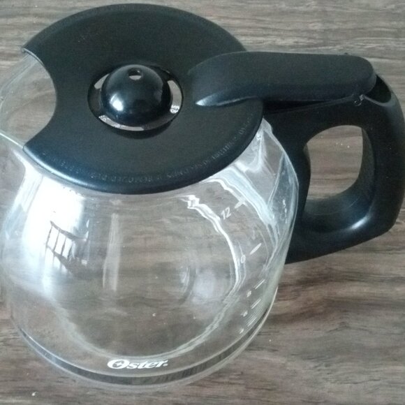 Vintage Oster 12 Cup Glass Coffee Pot Carafe Black Lid & Handle, Winter Like New - Picture 5 of 6